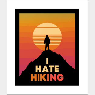 I hate hiking retro sunset Posters and Art